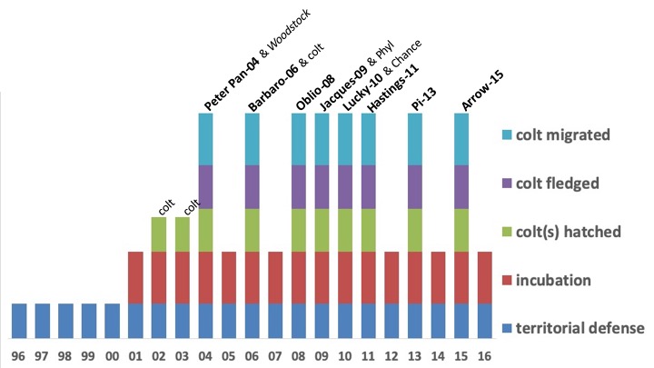Millie and Roy's nesting seasons